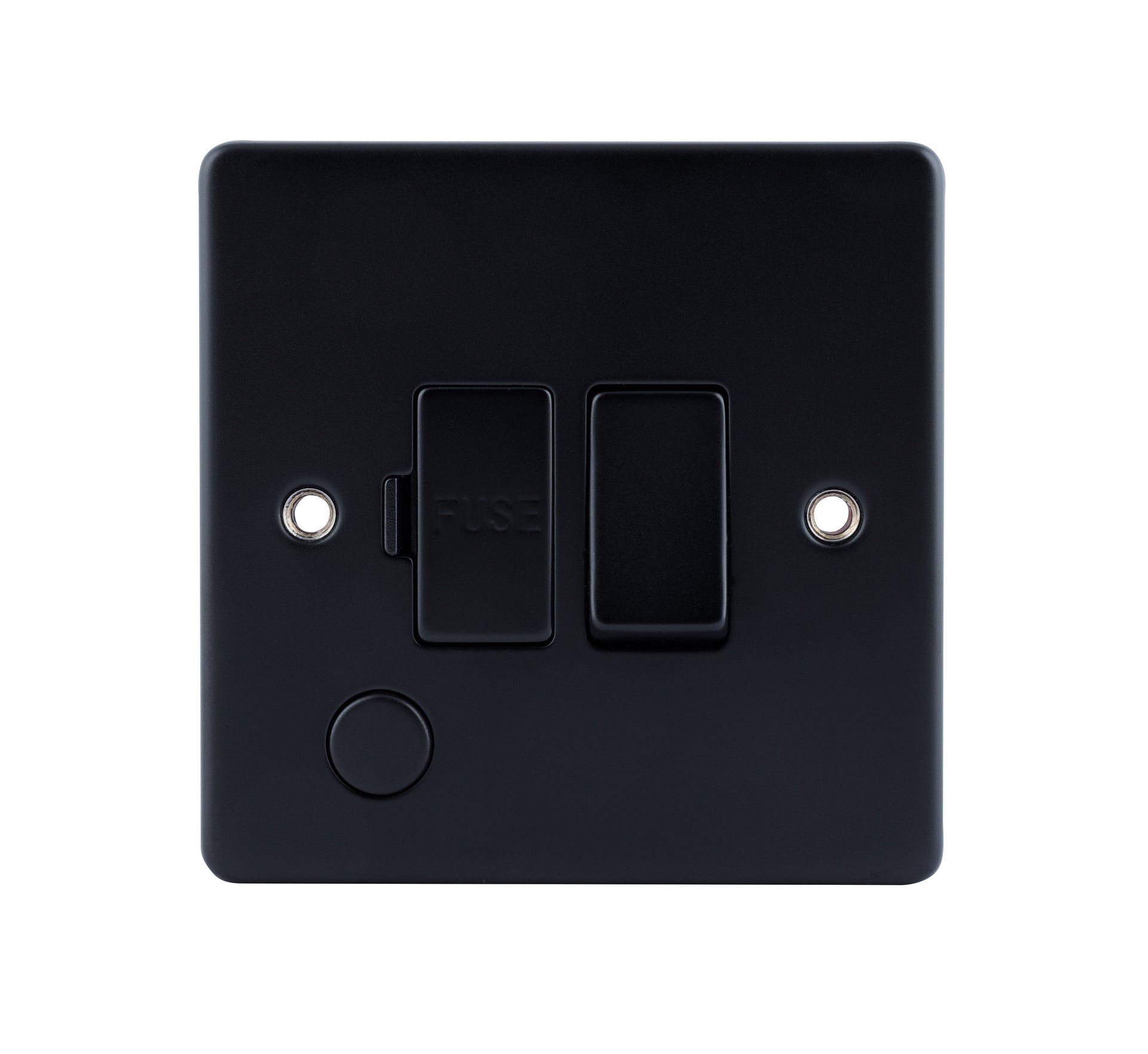 D-FS13DPF-MBM 13A Switched Fused Spur with Flex Outlet Metal Insert Matt Black